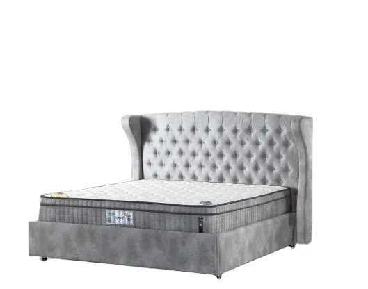 Custom Size Bed Frame Headboard and Mattress with or without storage from Turkish manufacturer