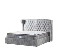 Base de Cama de Espuma Viscoelástica Antibacteriana con Cabecera y Cubierta Extraíble, Tamaño Personalizado, Almacenamiento para Colchón, para Uso en Hospitales y Escuelas, Estilo Turco