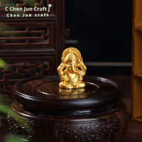 Nouvelle Statue de Bouddha Thaïlandais en Résine Dorée Miniature en Forme de Tête d'Éléphant, Écologique et de Haute Qualité, pour Décorations de Fête d'Asie du Sud-Est