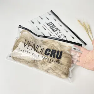 Tùy Chỉnh Kích Thước Dài Rõ Ràng PVC Bao Bì Tóc Nhựa Zip Khóa Pouch Tóc Giả Bụi Túi Nhựa Ziplock Tóc Mở Rộng PVC Túi