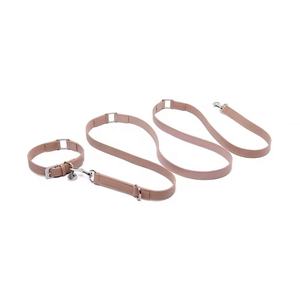 Multifunktionales Hundeleinen-Set mit Einfarbigem Muster zum Umhängen, Verstellbares Trainingshalsband aus Kunstleder mit Freihand-Hundetrainingsleine - Product Image 4