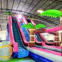 Toboggan aquatique gonflable avec piscine, double piste, utilisation humide et sèche, PVC de qualité commerciale, toboggan géant pour enfants et adultes