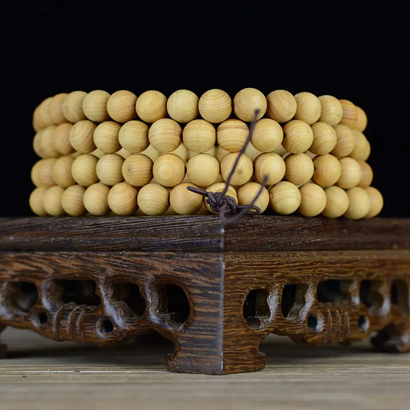 108 perles Mala Long collier de perles mala de méditation yoga collier de perles Mala avec gland en bois de santal collier de perles en vrac