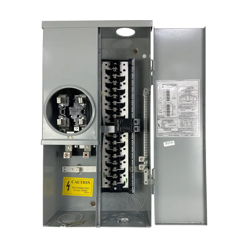 Exterior trifásico solo AC/DC 100 AMP 110V-220V Centro de carga interruptor principal panel 16 30 vías tablero de distribución