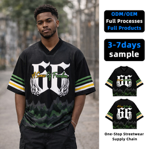 T-shirts décontractés pour hommes de premier rang, style hip-hop, en tricot spandex/polyester 200g, impression numérique, séchage rapide, service OEM, patchwork personnalisé - Product Image 1