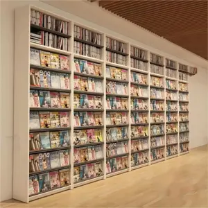 書店の装飾デザイン家具木製本棚ライブラリ家具ブックウォールディスプレイラック