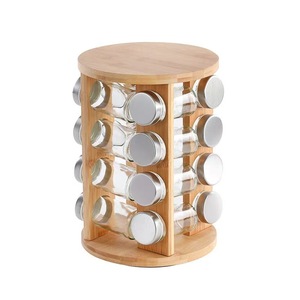 Bamboo Wood <b>Spice</b> <b>Rack</b> Multi Layer <b>Rotating</b> Kitchen Condiment Storage Desktop Organizer Natural Color - Product Image 5