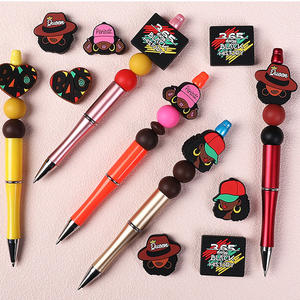 Beliebte schöne schwarze Mädchen Königin Silikon Stift Focal Perlen Charms Topper - Product Image 3