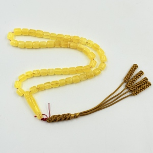Rosario de Ámbar Natural de 8mm, 51 Piezas, Rosario Religioso Tashiha, Cuentas para Rezar Musulmanas, Regalos Islámicos, Pulseras de Cuentas de Cera de Abeja - Product Image 3