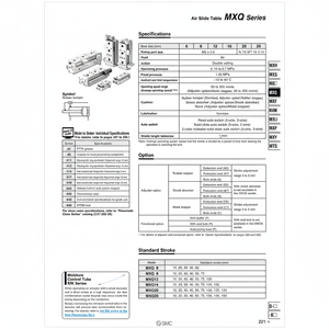 SMC Pneumatics Air Slide <b>Table</b> MXQ20-150A High Performance Product - Product Image 1