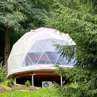 Dôme géodésique de luxe de 6 m pour glamping, maison préfabriquée de forme ronde, tente d'hôtel avec isolation en coton pour complexe hôtelier en plein air
