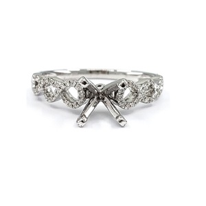 Chine Usine Bijoux Bagues En Diamant 14k Or Bague De Mariage Fiançailles Forme Ronde Beauté Semi Monture Bague De Fiançailles Pour Les Femmes - Product Image 1