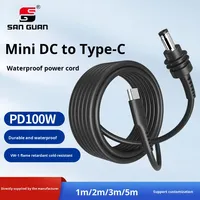 Kabel Daya Mini 5A USB-C PD100W Pengisian Cepat Starlink dengan Pelindung Anyaman, Jaket PVC, Konektor Berlapis Nikel, Panjang 5M