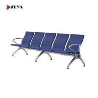 Chaise d'attente FLYA 3 places en PU pour aéroports, salles d'attente d'hôpitaux et cliniques avec table