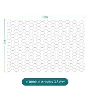 Grillage en acier hexagonal 1x10 m, 16 mm, épaisseur 0,5 mm, pour clôture de jardin et protection - Product Image 2