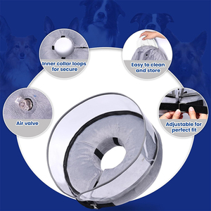 U559 Collier de chien gonflable surélevé souple personnalisé Bouclier transparent pour une protection supplémentaire Collier de récupération anti-léchage pour chien - Product Image 2