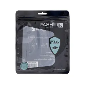 ハングホールジップロックバッグ食用包装で効果的なマスクのためのカスタムブラック3面シール使い捨て包装マイラーバッグ