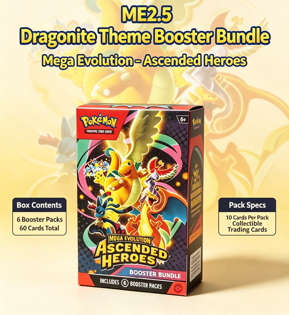 Pokemon M2.5 Ascended Heroes Booster Box Japanese 30 Packs 300 Cards Mega Set Rare Holo Art Cards Collectible Sealed