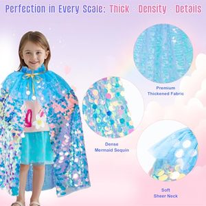 Vente en gros de robes de princesse élégantes pour filles avec paillettes, cape pour enfants, costume de scène pour enfants, fête d'anniversaire - Product Image 3