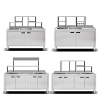 Comptoir de bar à cocktails et thé au lait personnalisé Baiwin, poste de travail complet pour café et bubble tea, machine à thé Boba