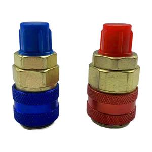 Conector de Manómetro para Refrigerante R134a, Acoplador Rápido Azul y Rojo de Metal, Alta y Baja Presión, Accesorio de Carga para Aire Acondicionado Automotriz - Product Image 4