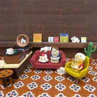 Sofa-Dekorationsobjekte im japanischen Stil: Kreative ZAKKA-Katzen-Blindbox-Figuren, Miniatur-Szenen, Weihnachts-Katzen aus Kunstharz