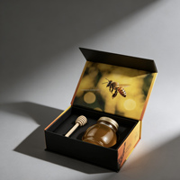 Caja de Regalo Rígida Premium para Miel con Logotipo Personalizado, Embalaje Ecológico, Forro de Esponja, Laminación Mate