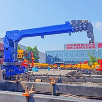 Meilleures ventes : Grue de camion hydraulique 5 tonnes et 3,2 tonnes, grue mobile télescopique compacte pour la construction, avec moteur Liyuan à boîte de vitesses haute performance
