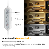 Bande lumineuse LED COB néon dimmable 220V avec variateur d'intensité, étanche, 288 LED, flexible, blanc chaud naturel, prise EU/UK, décoration intérieure