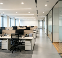 Planification et design d'intérieur complets pour bureaux d'entreprise avec visualisation 3D et aménagement de mobilier pour un espace de travail moderne