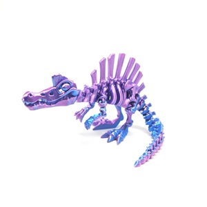 Série de dinosaures multicolores imprimés en 3D avec articulations mobiles et bouche ouvrable, modèle de collection - Product Image 2