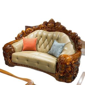 शाही ईबोनी सोफे सेट लक्जरी हस्तनिर्मित ठोस लकड़ी के फर्नीचर महल होटल लॉबी ओएम थोक के लिए - Product Image 6