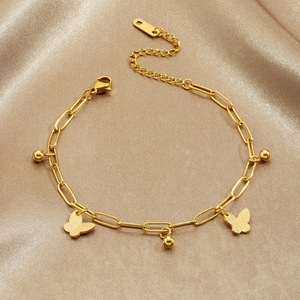 Korean Style Butterfly Gold Plated <b>Bracelet</b> Zinc Alloy Women's Fashion Charm Jewelry - Product Image 3