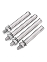 Boulon d'ancrage en acier pour béton, acier au carbone zingué, tailles M6 à M12, pour fixation de plaques de base et de caleçons, usage professionnel