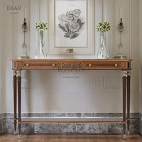 Table console classique en bois massif avec rangement pour entrée et salon