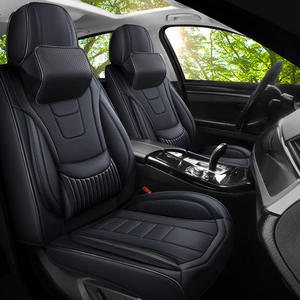 Ensemble complet de housses de siège de voiture universelles en cuir PVC avec coussin de siège de voiture, accessoires intérieurs de voiture - Modèle A5 - Product Image 2