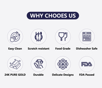 12pcs Nouvelle-Angleterre Style Élégant Luxe Or Jante 200cc Tasse À Café Soucoupe Service À Thé