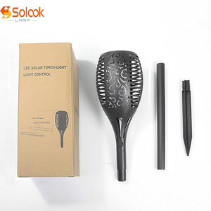 Năng lượng mặt trời ngoài trời hình ngọn đuốc vườn ánh sáng cảnh quan trong đất ánh sáng sân thực tế ngọn lửa trang trí ánh sáng - Product Image 1