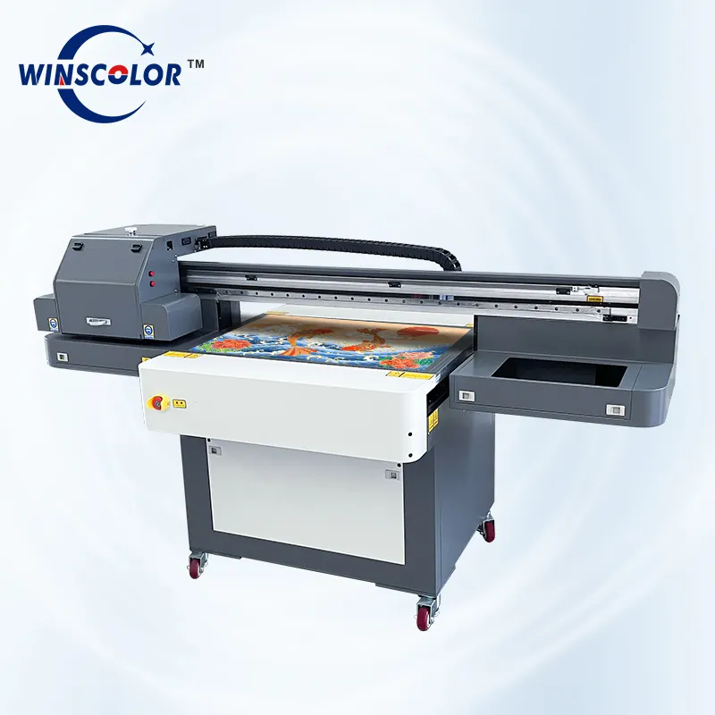 Impresora UV digital de cama plana, cabezal de impresión industrial, 6090