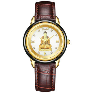 Montre en jade pour hommes et femmes, mouvement à quartz Miyota, cadran en jade Bouddha, ODM OEM - Product Image 2