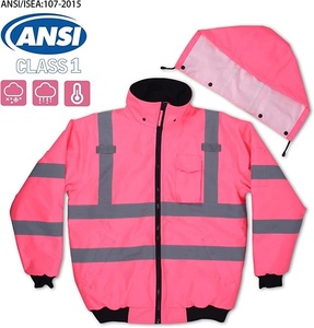 Customized <strong>Women</strong> High Visibility Construction Waterproof <strong>Hi</strong> <strong>Vis</strong> Road Pink Safety Reflective <strong>Jackets</strong> - Product Image 3