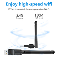 Adaptador Wi-Fi USB 2,4 GHz 150Mbps con antena 802.11n/G/b Ethernet LAN Tarjeta de red inalámbrica PC Receptor Wi-Fi