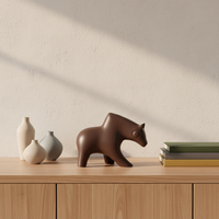 Figurines d'animaux en céramique contemporaines en forme d'ours - Taille et couleur personnalisables, décoration d'intérieur durable, meubles, artisanat fait main pour le bureau