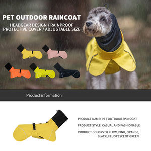 गर्म बिक्री वाटरप्रूफ ठोस चिंतनशील समायोज्य कुत्ते और बिल्ली वर्षाकोट-आधुनिक डिजाइन सभी मौसमों - Product Image 4
