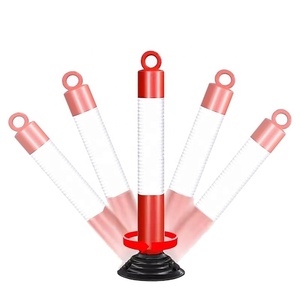 PE Tumbler cao su an toàn cơ sở mùa xuân cảnh báo đường delineator bài phản xạ linh hoạt vòng màu đỏ và trắng - Product Image 2