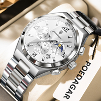 Montre pour homme Poedagar 688, chronographe de luxe, montres à quartz, Relojes Hombre, étanche, lumineuse, en acier inoxydable, montre-bracelet pour homme