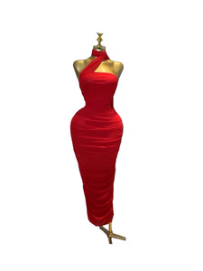 Nuovo Abito Lungo 2026 con Maniche Plissettate e Scollo Profondo - Elegante e alla Moda, Disponibile <span class=keywords><strong>Ora</strong></span> - Product Image 5