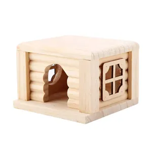 Разборный деревянный дом с плоским верхом, легко очищается и устанавливается, приманка, вилла, Сосновая древесина, хомяк, клетка для маленьких домашних животных