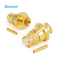 Connecteur RF femelle GPO (SMP) 50 Ohm à soudure, modèle GPO-KB2-1, CuBe plaqué or pour câbles série 086, DC-18GHz Gwave