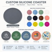 Sous-verres de voiture en silicone souple et PVC, personnalisables avec logo, gravés et imprimés en sérigraphie, durables, pour cadeaux promotionnels (vente en gros)